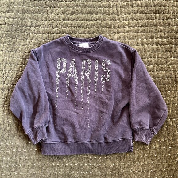 Zara Bedazzled Kids Paris Sweatshirt ( size 8-9 years ) - Picture 1 of 3